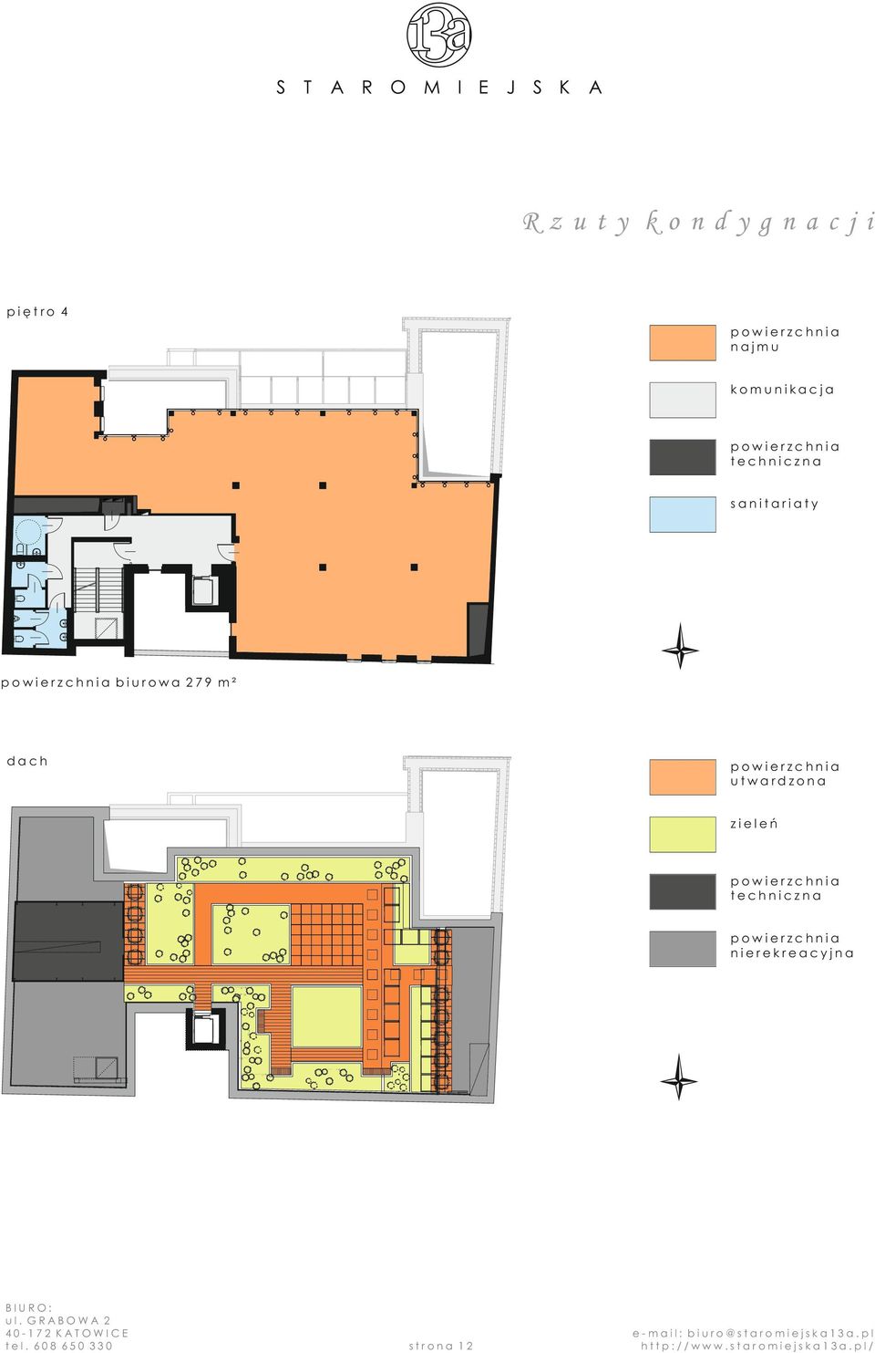 biurowa 279 m² dach utwardzona