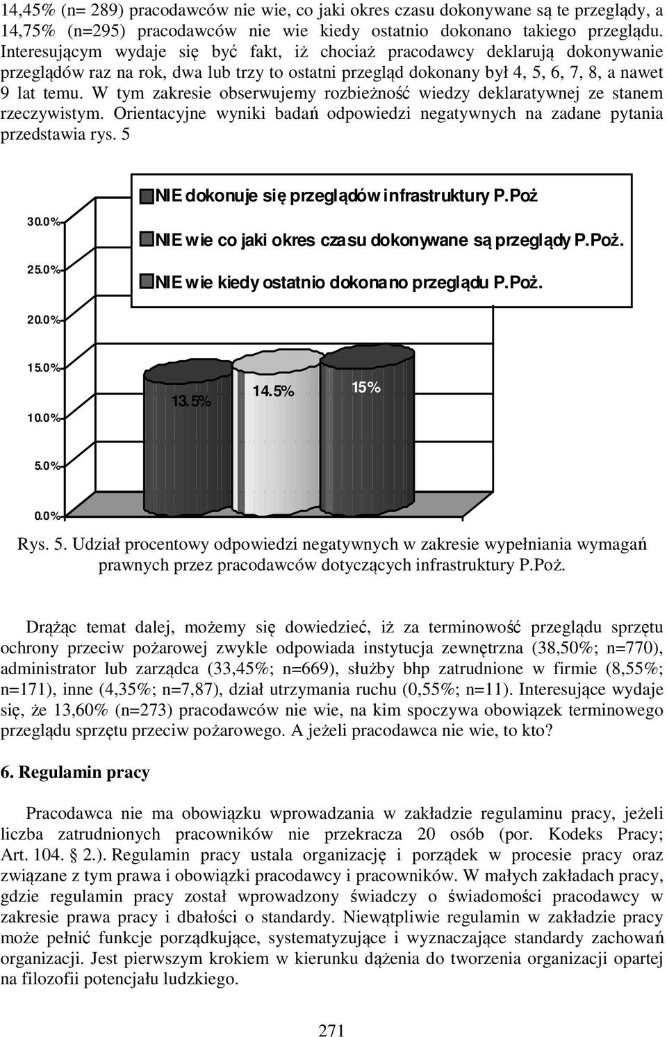 W tym zakresie obserwujemy rozbieżność wiedzy deklaratywnej ze stanem rzeczywistym. Orientacyjne wyniki badań odpowiedzi negatywnych na zadane pytania przedstawia rys.