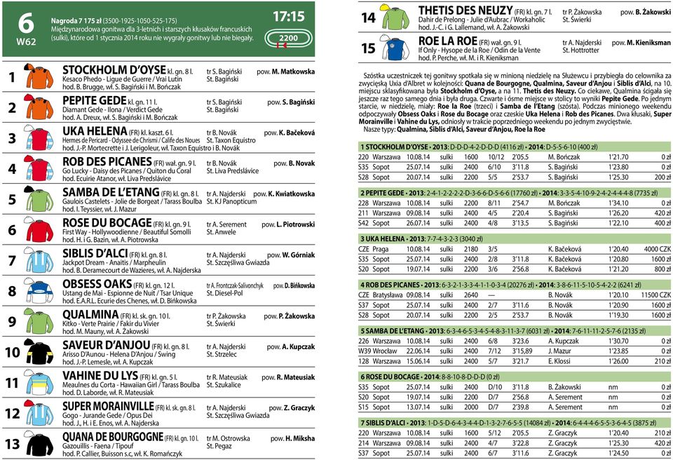 A. Dreux, wł. S. Bagiński i M. Bończak St. Bagiński UKA HELENA (FR) kl. kaszt. l. tr B. Novák pow. K. Bačeková Hermes de Pericard - Odyssee de Chrismi / Calife des Noues St. Taxon Equistro hod. J.-P.