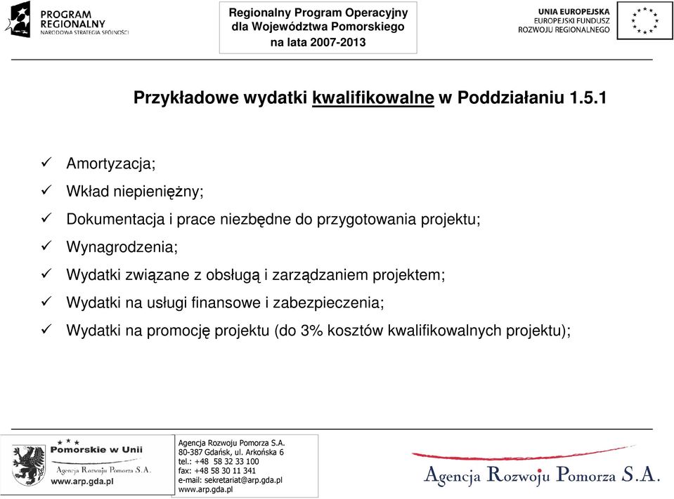 projektu; Wynagrodzenia; Wydatki związane z obsługą i zarządzaniem projektem;