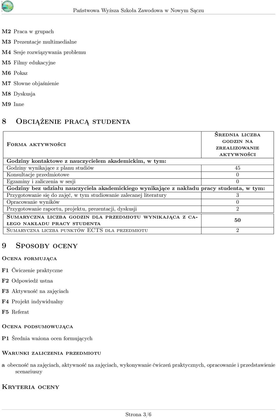 Godziny bez udziału nauczyciela akademickiego wynikające z nakładu pracy studenta, w tym: Przygotowanie się do zajęć, w tym studiowanie zalecanej literatury 3 Opracowanie wyników 0 Przygotowanie