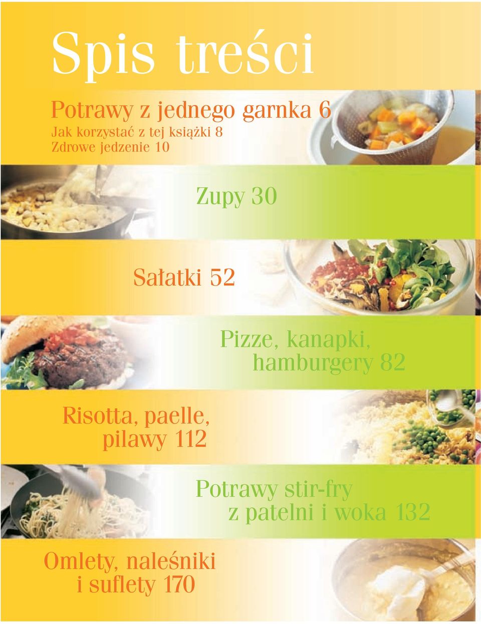 paelle, pilawy 112 Omlety, naleśniki i suflety 170 Pizze,