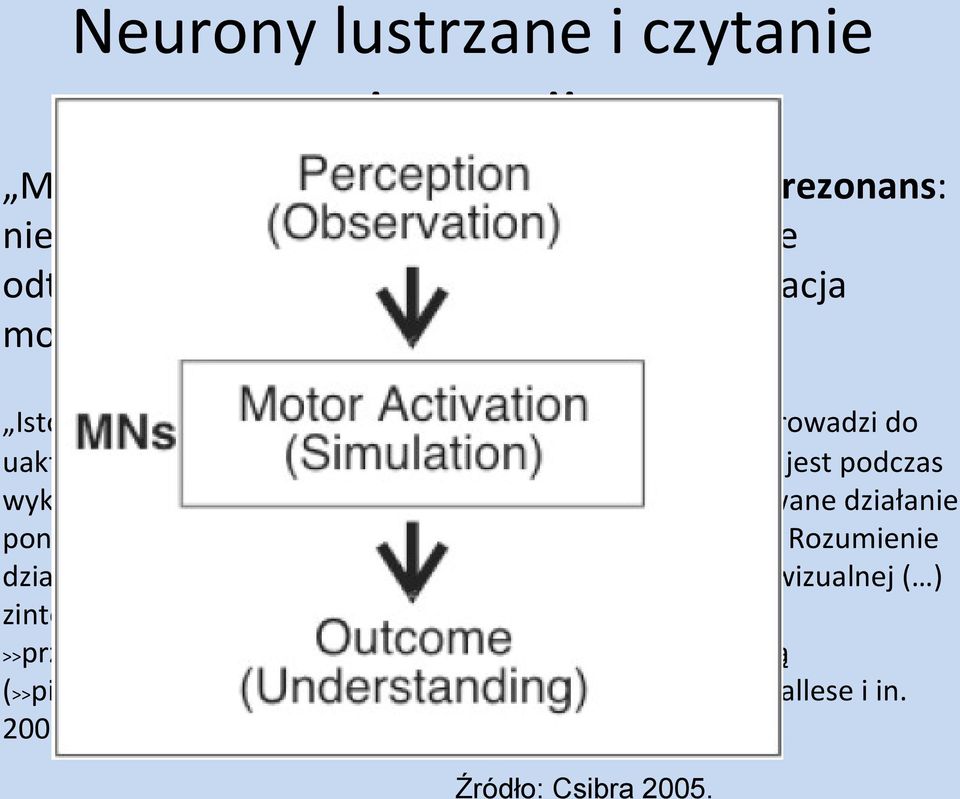 Obserwator rozumie obserwowane działanie ponieważ wie, jakie są jego rezultaty kiedy sam je wykonuje.