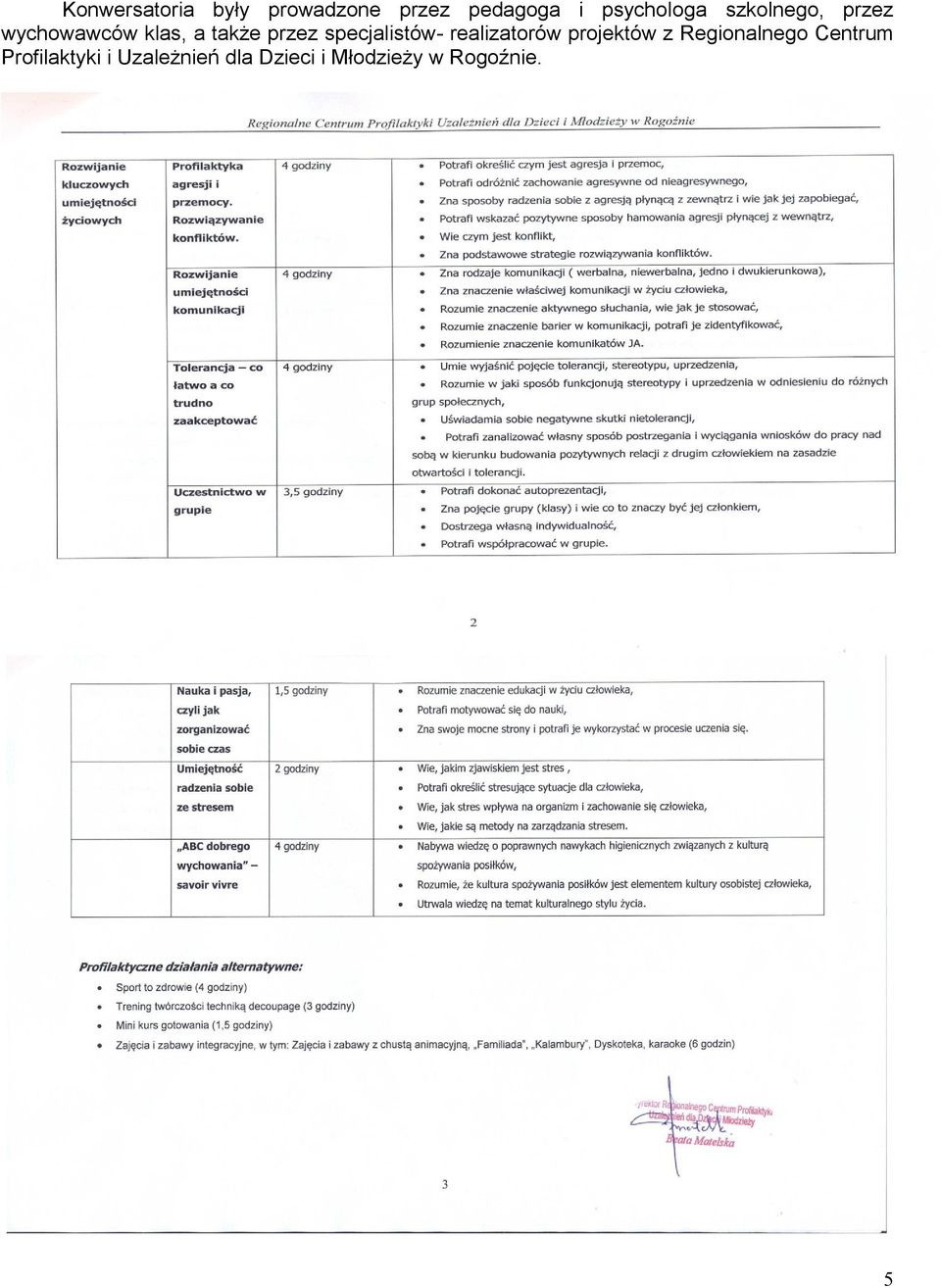 specjalistów- realizatorów projektów z Regionalnego