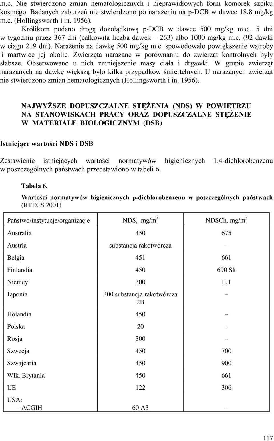 Narażenie na dawkę 500 mg/kg m.c. spowodowało powiększenie wątroby i martwicę jej okolic. Zwierzęta narażane w porównaniu do zwierząt kontrolnych były słabsze.