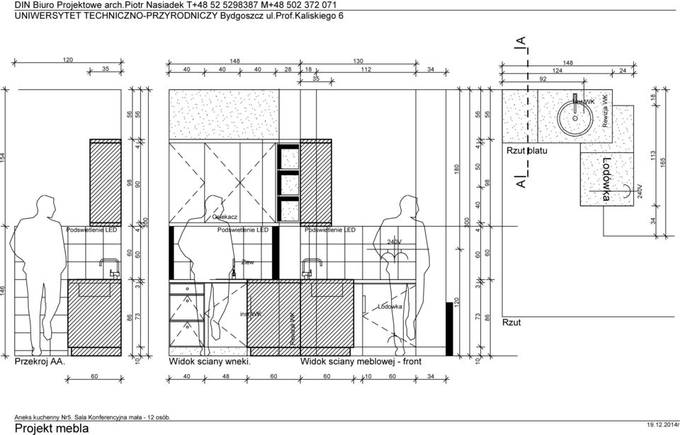 Rewizja WK Widok sciany meblowej - front 10 180 10 73 3 4 40 50 4 56 86 98 56 Rzut