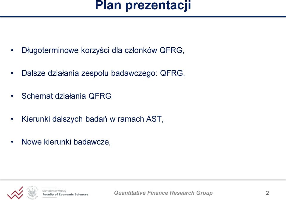 badawczego: QFRG, Schemat działania QFRG