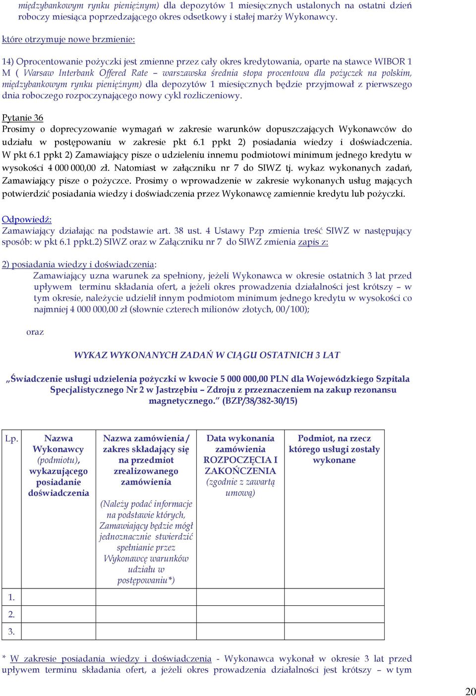 dla pożyczek na polskim, międzybankowym rynku pieniężnym) dla depozytów 1 miesięcznych będzie przyjmował z pierwszego dnia roboczego rozpoczynającego nowy cykl rozliczeniowy.