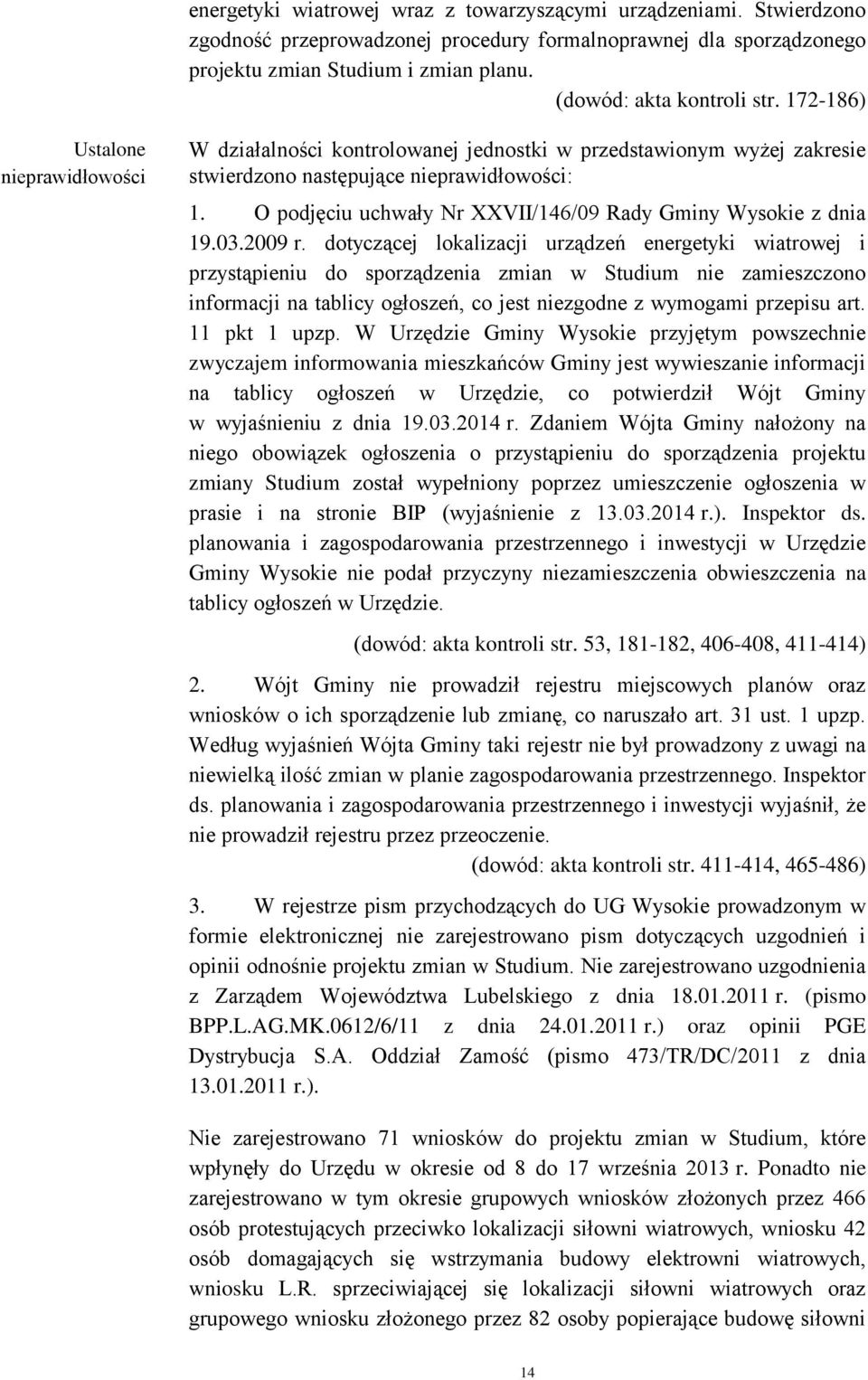 O podjęciu uchwały Nr XXVII/146/09 Rady Gminy Wysokie z dnia 19.03.2009 r.