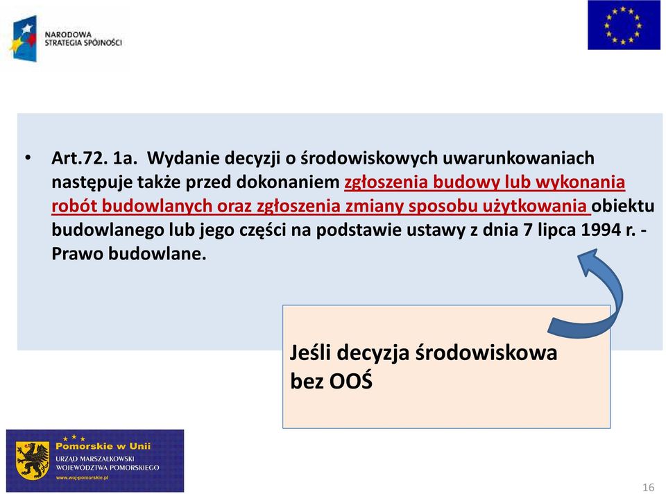 dokonaniem zgłoszenia budowy lub wykonania robót budowlanych oraz zgłoszenia