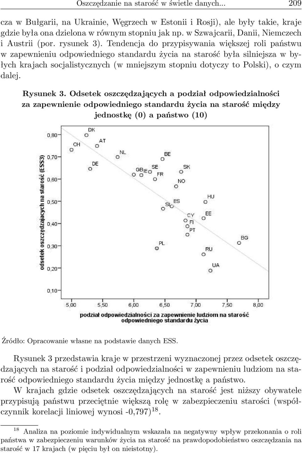 Tendencja do przypisywania większej roli państwu w zapewnieniu odpowiedniego standardu życia na starość była silniejsza w byłych krajach socjalistycznych (w mniejszym stopniu dotyczy to Polski), o