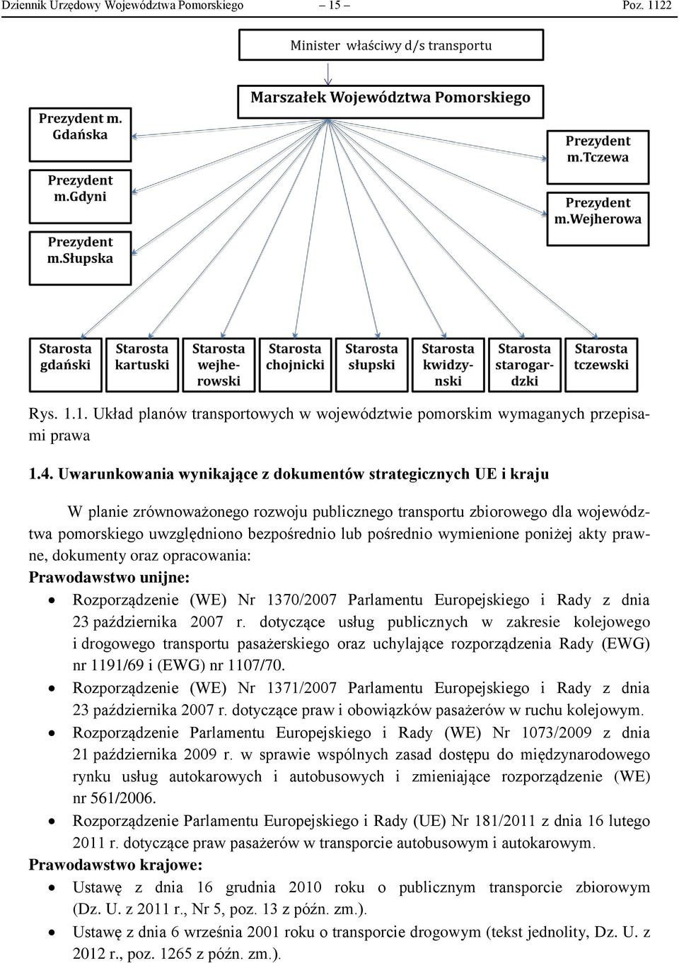 wymienione poniżej akty prawne, dokumenty oraz opracowania: Prawodawstwo unijne: Rozporządzenie (WE) Nr 1370/2007 Parlamentu Europejskiego i Rady z dnia 23 października 2007 r.