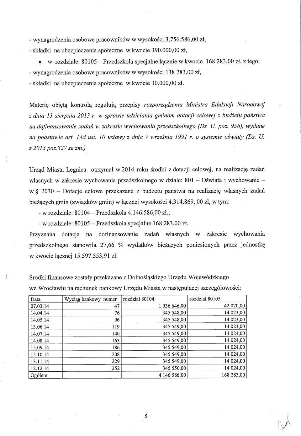 kwocie 30.000,00 zł. Materię objętą kontrolą regulują przepisy rozporządzenia Ministra Edukacji Narodowej z dnia 13 sierpnia 2013 r.