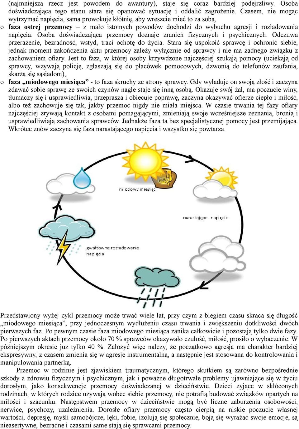 Osba dświadczająca przemcy dznaje zranień fizycznych i psychicznych. Odczuwa przerażenie, bezradnść, wstyd, traci chtę d życia.