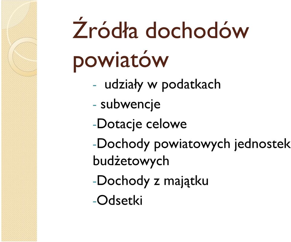 celowe -Dochody powiatowych