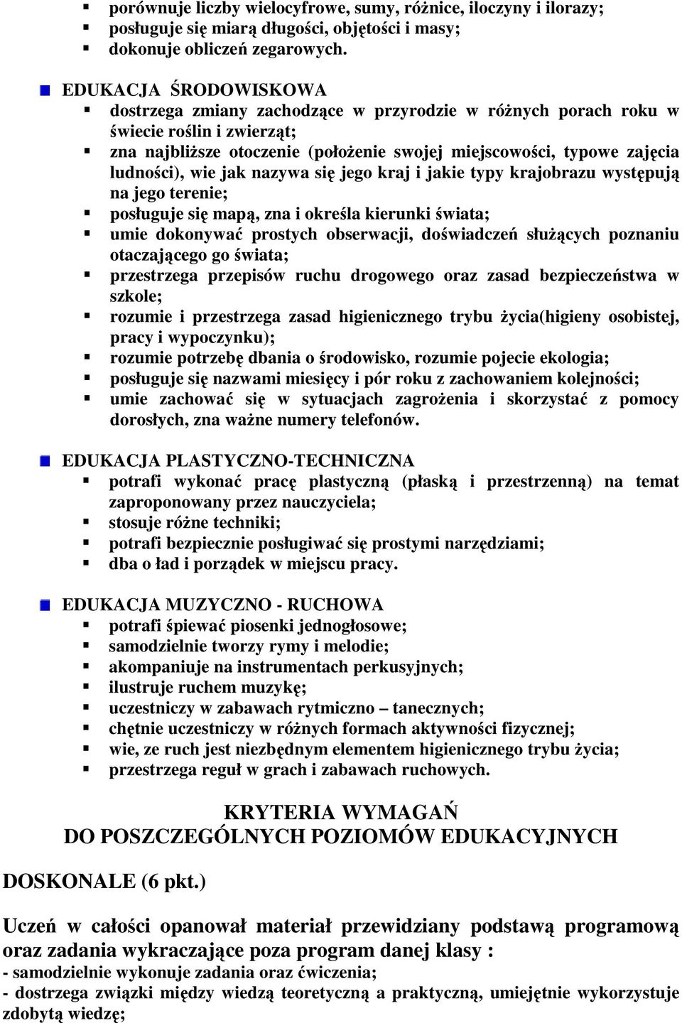 wie jak nazywa się jego kraj i jakie typy krajobrazu występują na jego terenie; posługuje się mapą, zna i określa kierunki świata; umie dokonywać prostych obserwacji, doświadczeń słuŝących poznaniu