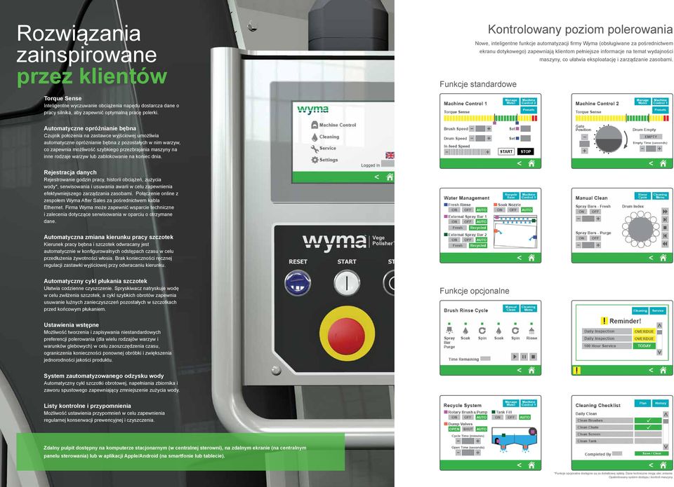 Funkcje standardowe Torque Sense Inteligentne wyczuwanie obciążenia napędu dostarcza dane o pracy silnika, aby zapewnić optymalną pracę polerki.