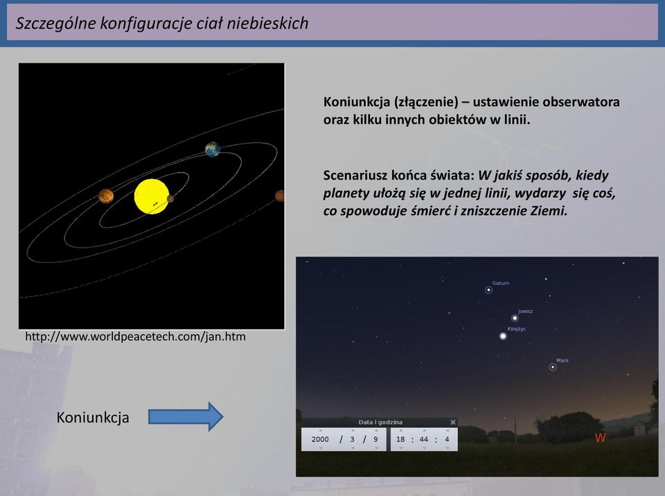 Scenariusz kooca świata: W jakiś sposób, kiedy planety ułożą się w jednej