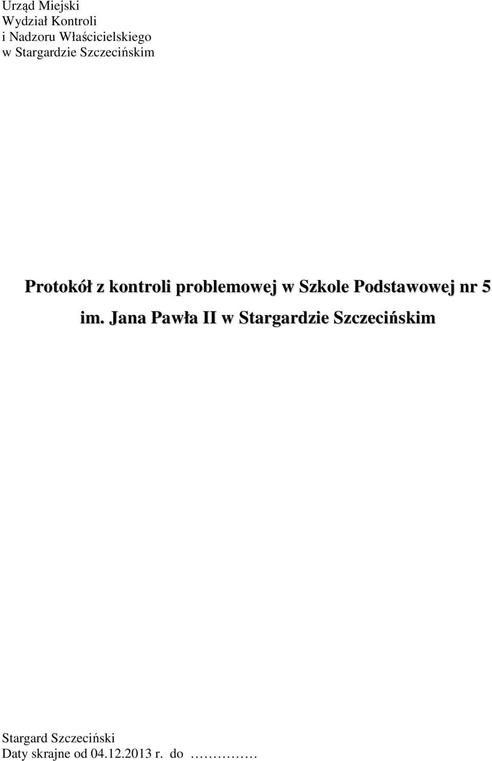 Szkole Podstawowej nr 5 im.