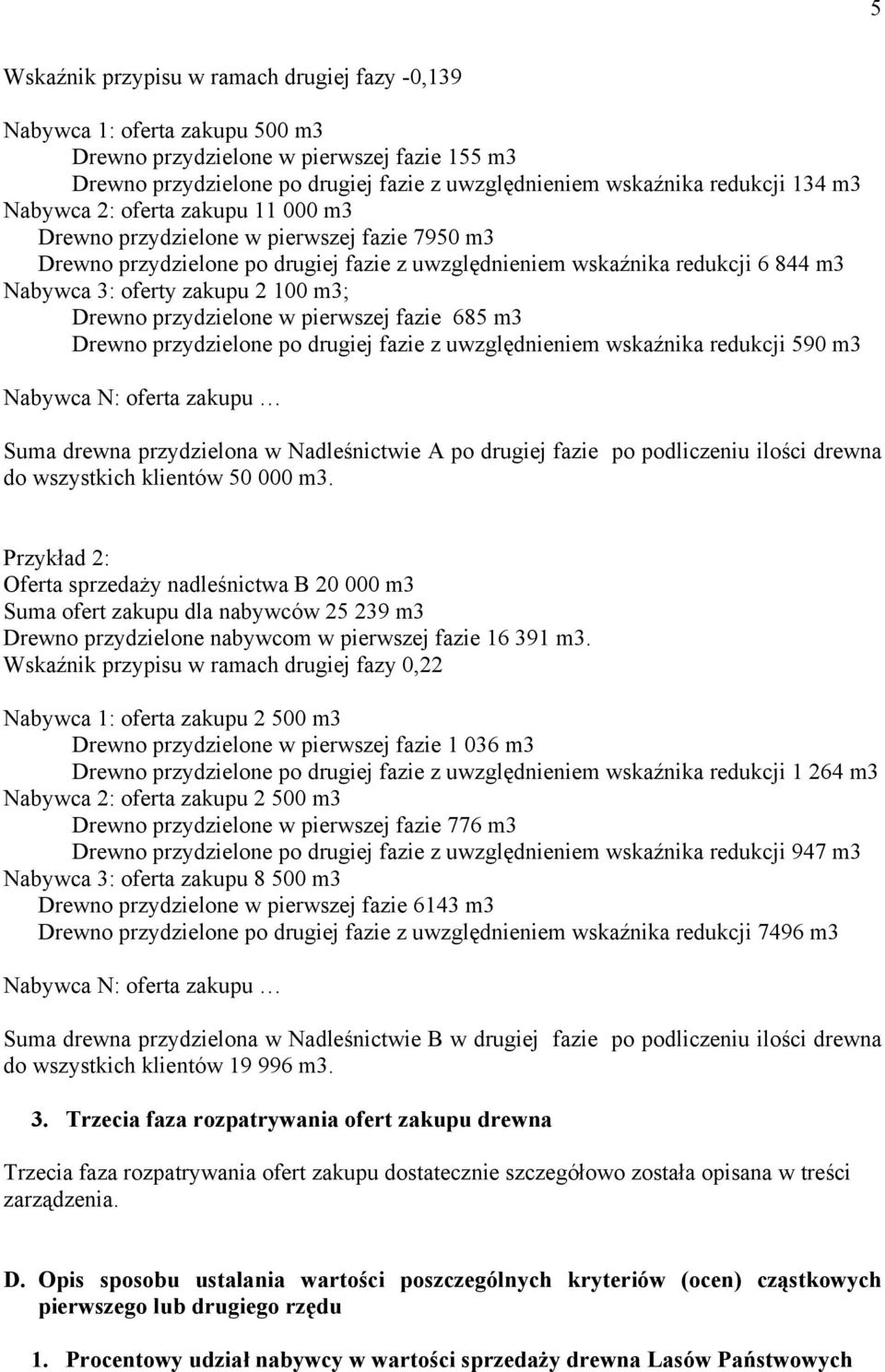 100 m3; Drewno przydzielone w pierwszej fazie 685 m3 Drewno przydzielone po drugiej fazie z uwzględnieniem wskaźnika redukcji 590 m3 Nabywca N: oferta zakupu Suma drewna przydzielona w Nadleśnictwie