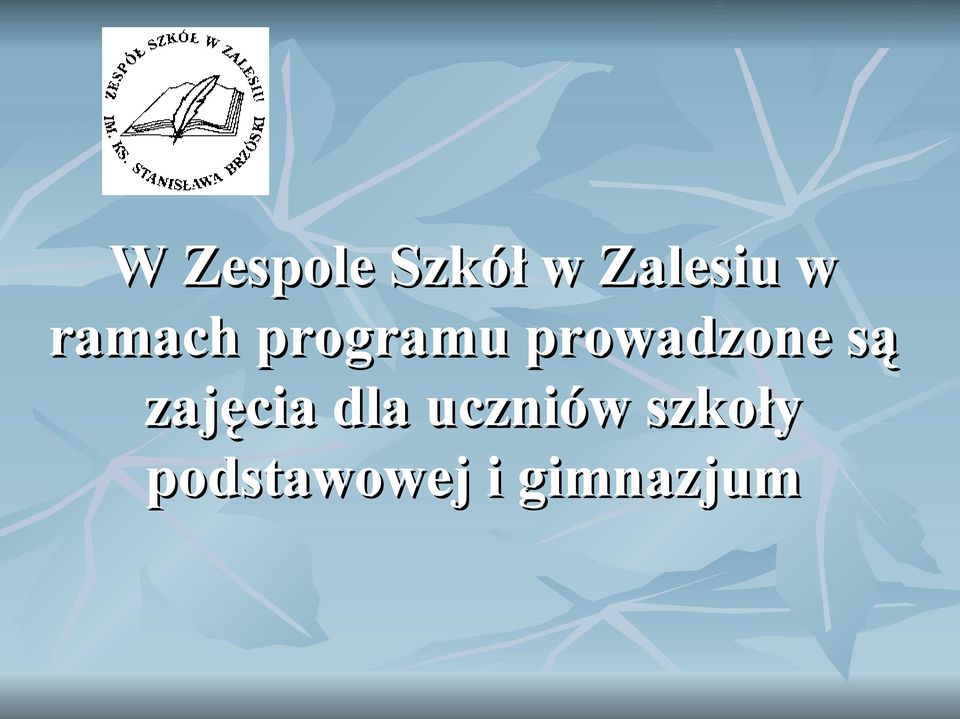 prowadzone są zajęcia dla