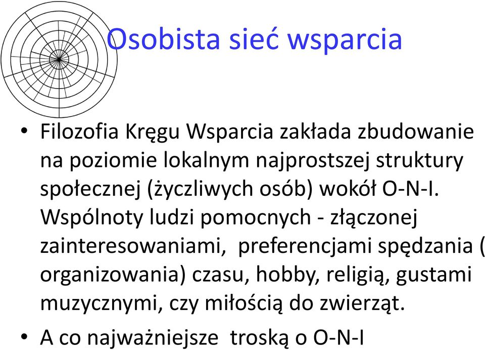 Wspólnoty ludzi pomocnych - złączonej zainteresowaniami, preferencjami spędzania (