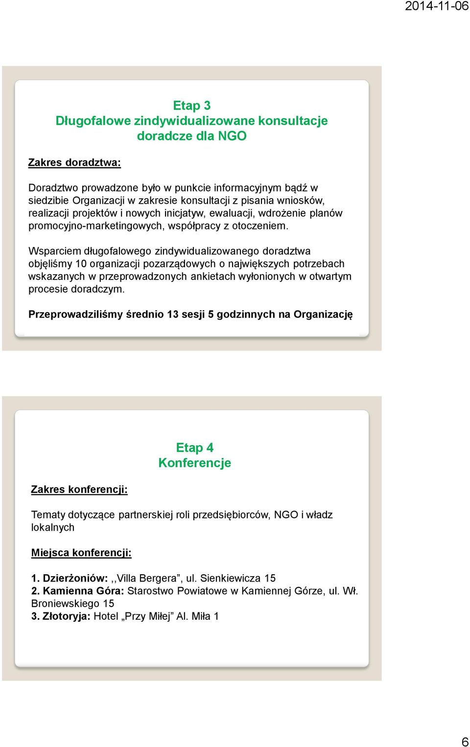 Wsparciem długofalowego zindywidualizowanego doradztwa objęliśmy 10 organizacji pozarządowych o największych potrzebach wskazanych w przeprowadzonych ankietach wyłonionych w otwartym procesie