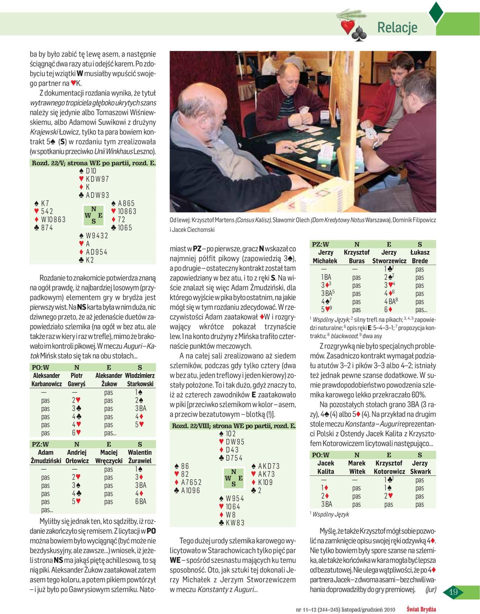 bowiem kontrakt 5 () w rozdaniu tym zrealizowała (w spotkaniu przeciwko Unii Winkhaus Leszno). Rozd. 22/V; strona WE po partii, rozd. E.