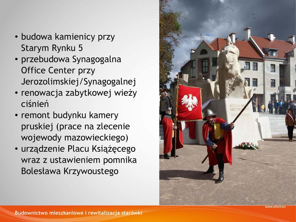 pruskiej (prace na zlecenie wojewody mazowieckiego) urządzenie Placu Książęcego wraz