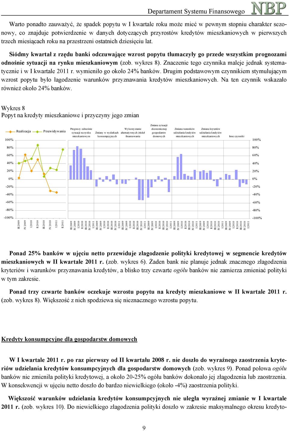 Siódmy kwartał z rzędu banki odczuwające wzrost popytu tłumaczyły go przede wszystkim prognozami odnośnie sytuacji na rynku mieszkaniowym (zob. wykres 8).