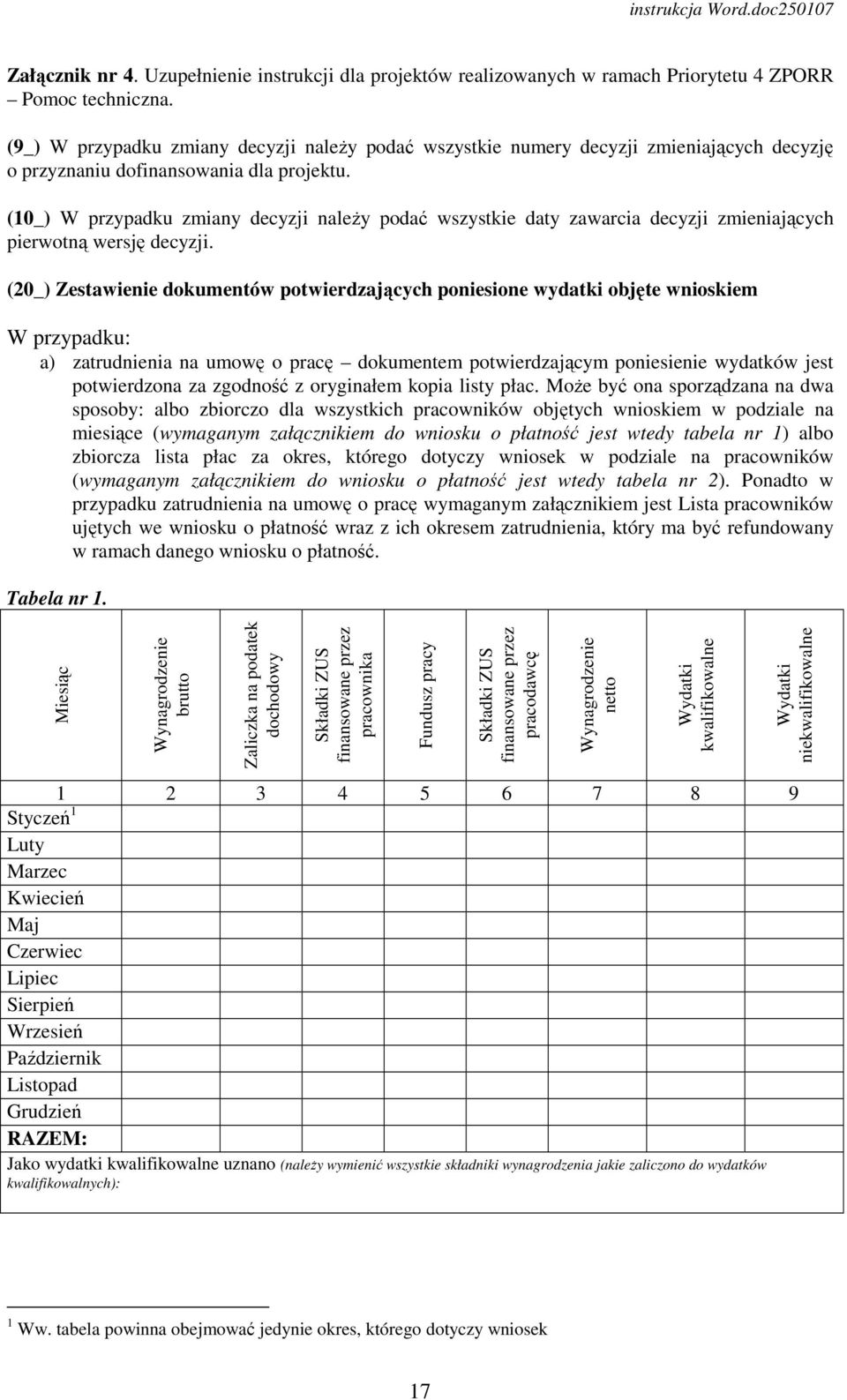 (10_) W przypadku zmiany decyzji naleŝy podać wszystkie daty zawarcia decyzji zmieniających pierwotną wersję decyzji.