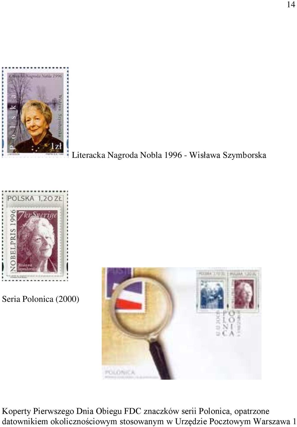 FDC znaczków serii Polonica, opatrzone datownikiem