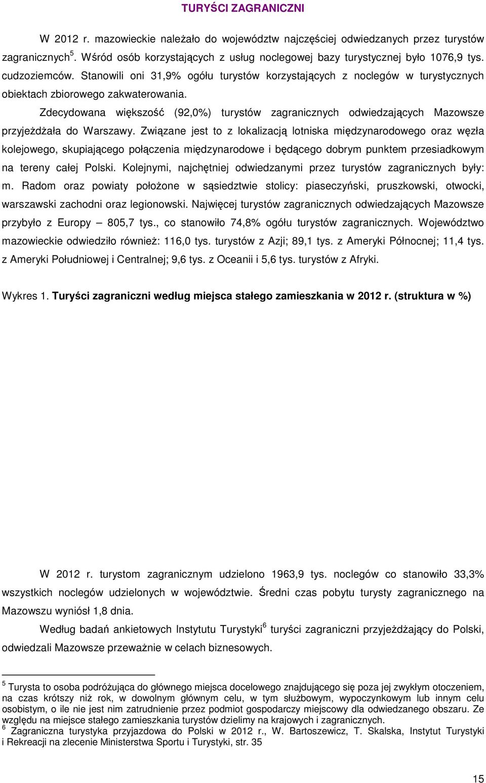 Stanowili oni 31,9% ogółu turystów korzystających z noclegów w turystycznych obiektach zbiorowego zakwaterowania.