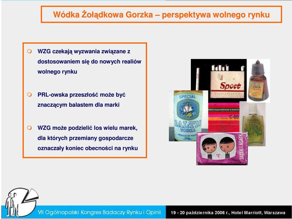 przeszłość moŝe być znaczącym balastem dla marki WZG moŝe podzielić los