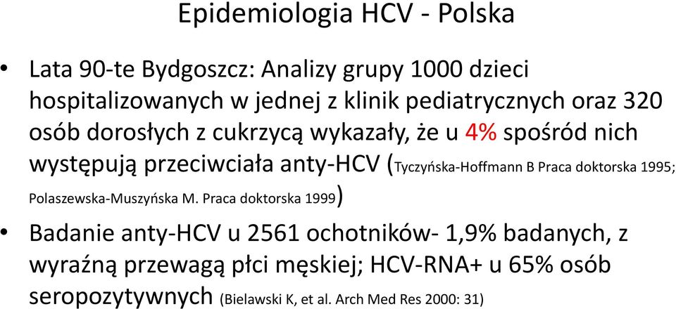 (TyczyńskaHoffmann B Praca doktorska 1995; PolaszewskaMuszyńska M.