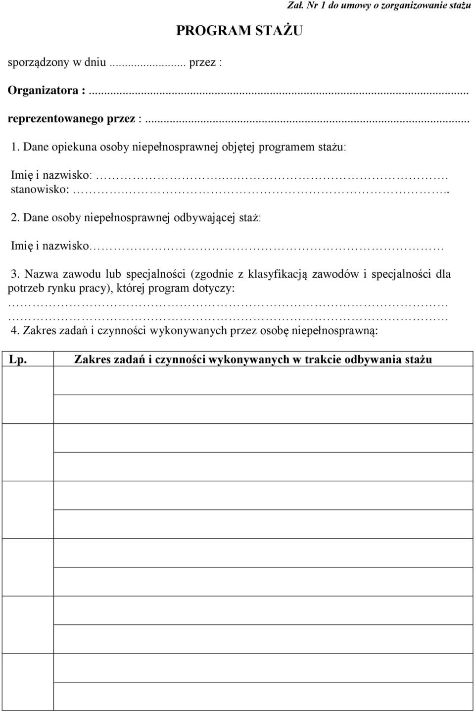 Nazwa zawodu lub specjalności (zgodnie z klasyfikacją zawodów i specjalności dla potrzeb rynku pracy), której program dotyczy: 4.