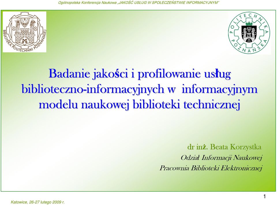 informacyjnym modelu naukowej biblioteki technicznej dr