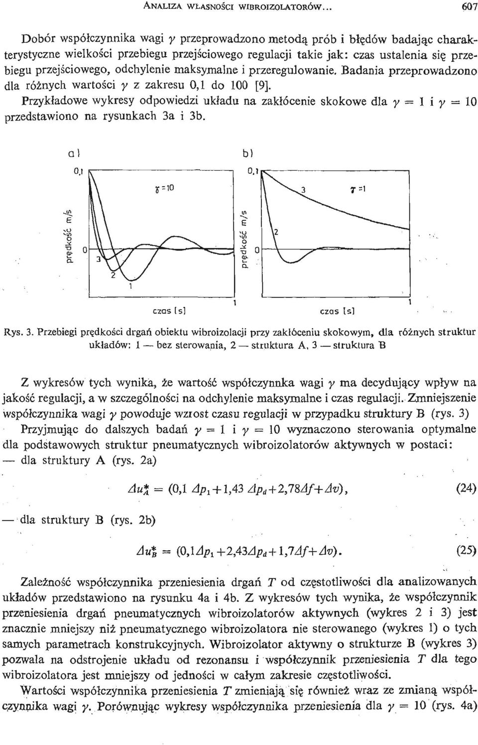 odchylenie maksymalne i przeregulowanie. Badania przeprowadzono dla róż nych wartoś ci y z zakresu,1 do 1 [9].