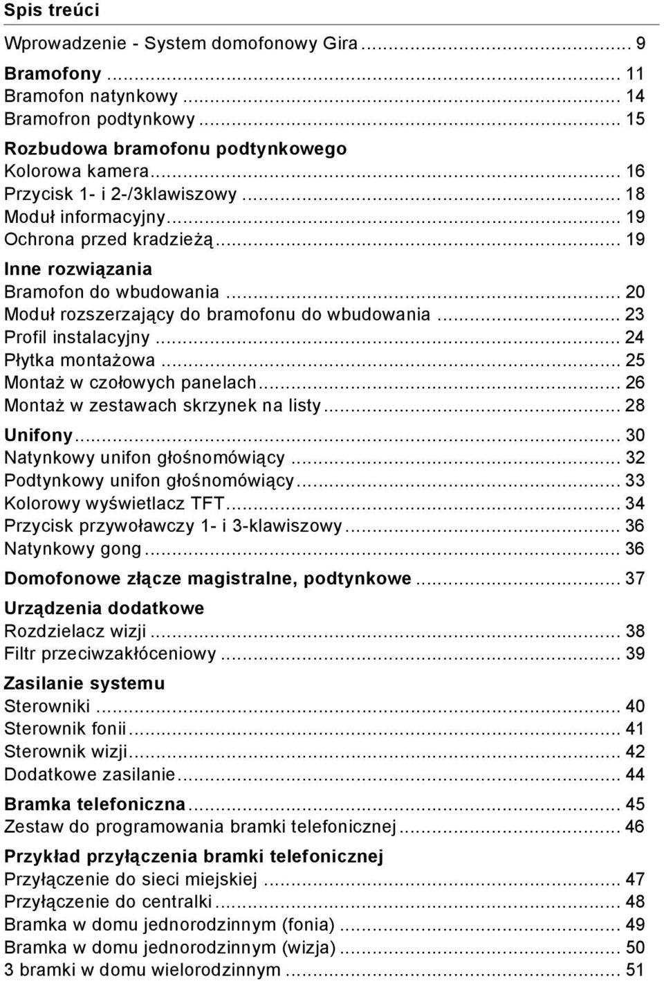 .. 3 Profil instalacyjny... 4 Płytka montażowa... 5 Montaż w czołowych panelach... 6 Montaż w zestawach skrzynek na listy... 8 Unifony... 30 Natynkowy unifon głośnomówiący.