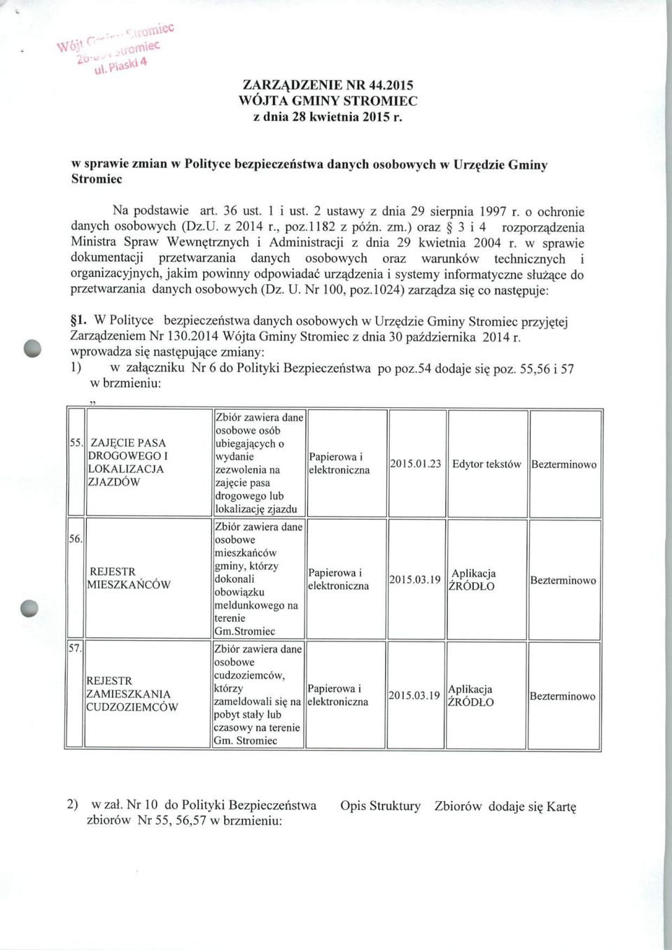 trznych i Administracji z dnia 29 kwietnia 2004 r.