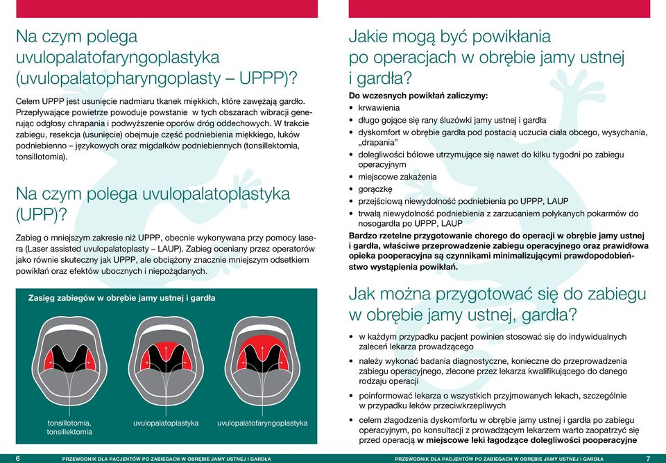 W trakcie zabiegu, resekcja (usunięcie) obejmuje część podniebienia miękkiego, łuków podniebienno językowych oraz migdałków podniebiennych (tonsillektomia, tonsillotomia).