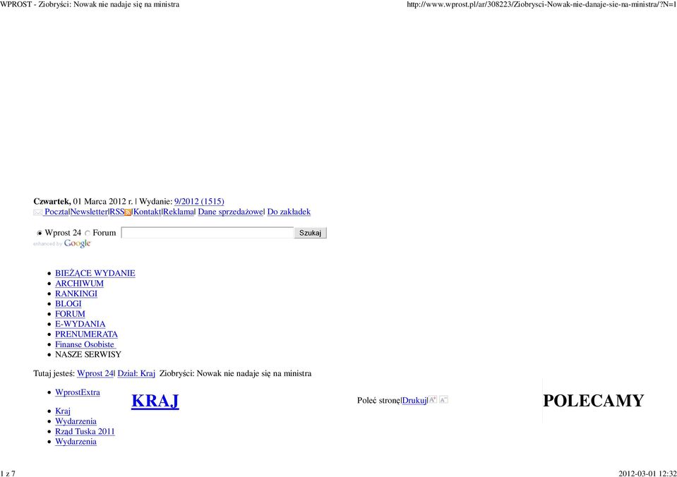 Forum BIEŻĄCE WYDANIE ARCHIWUM RANKINGI BLOGI FORUM E-WYDANIA PRENUMERATA Finanse Osobiste NASZE SERWISY