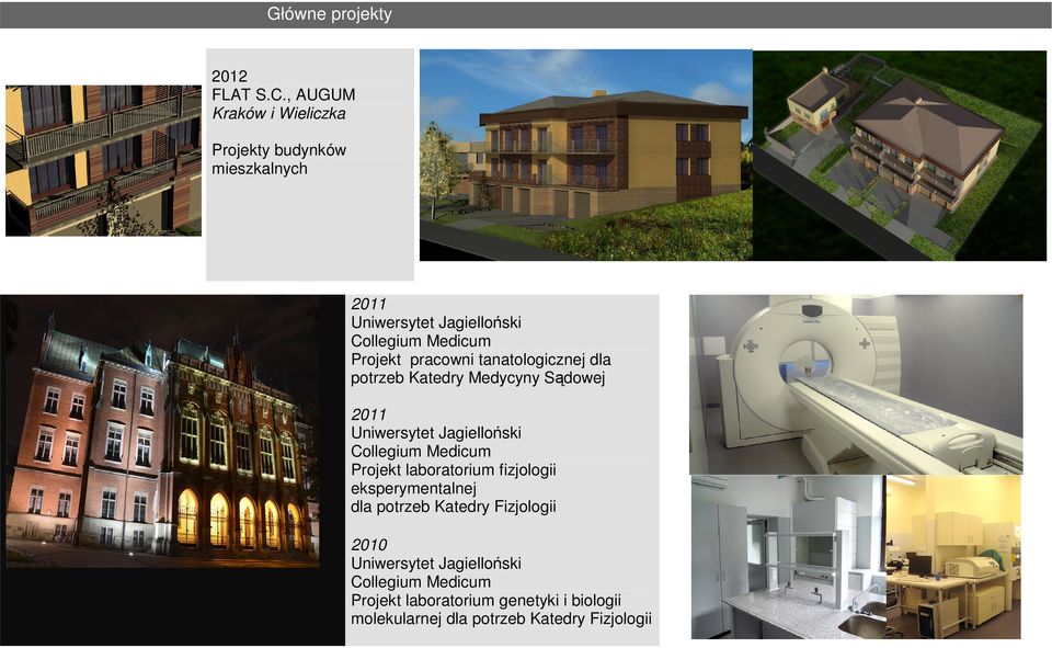 pracowni tanatologicznej dla potrzeb Katedry Medycyny Sądowej 2011 Uniwersytet Jagielloński Collegium Medicum