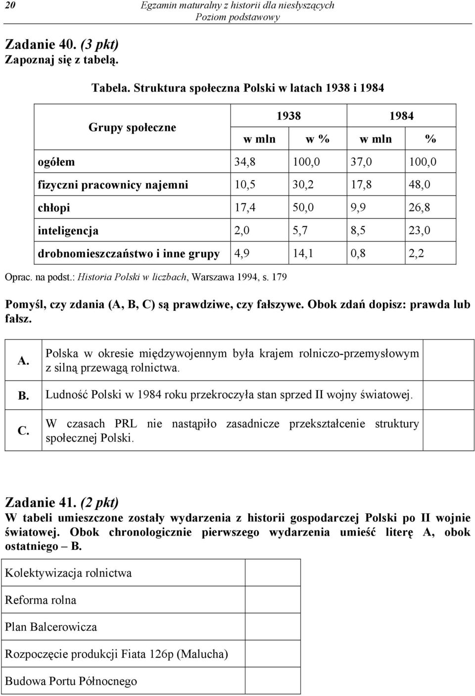 inteligencja 2,0 5,7 8,5 23,0 drobnomieszczaństwo i inne grupy 4,9 14,1 0,8 2,2 Oprac. na podst.: Historia Polski w liczbach, Warszawa 1994, s.