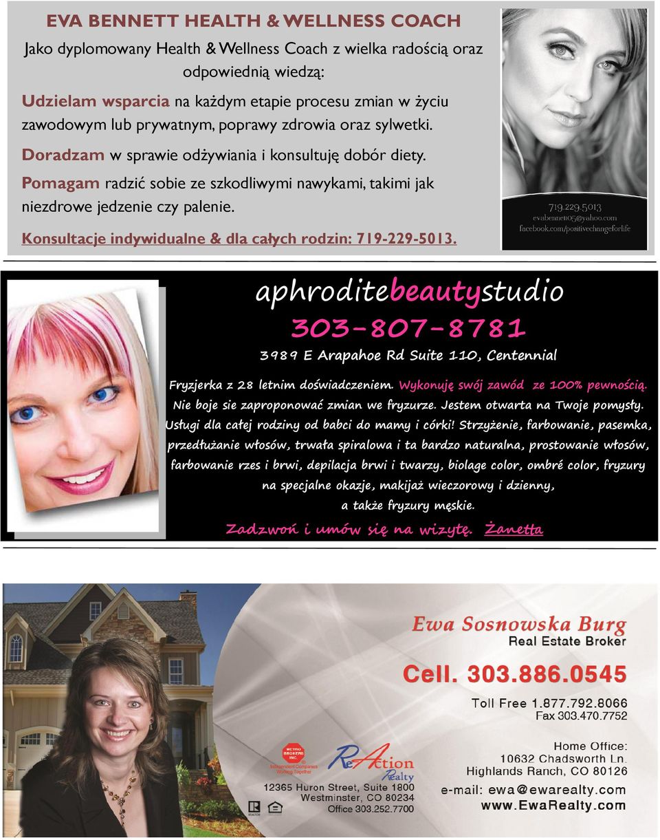 Konsultacje indywidualne & dla całych rodzin: 719-229-5013. aphroditebeautystudio 303-807-8781 3989 E Arapahoe Rd Suite 110, Centennial Fryzjerka z 28 letnim doświadczeniem.