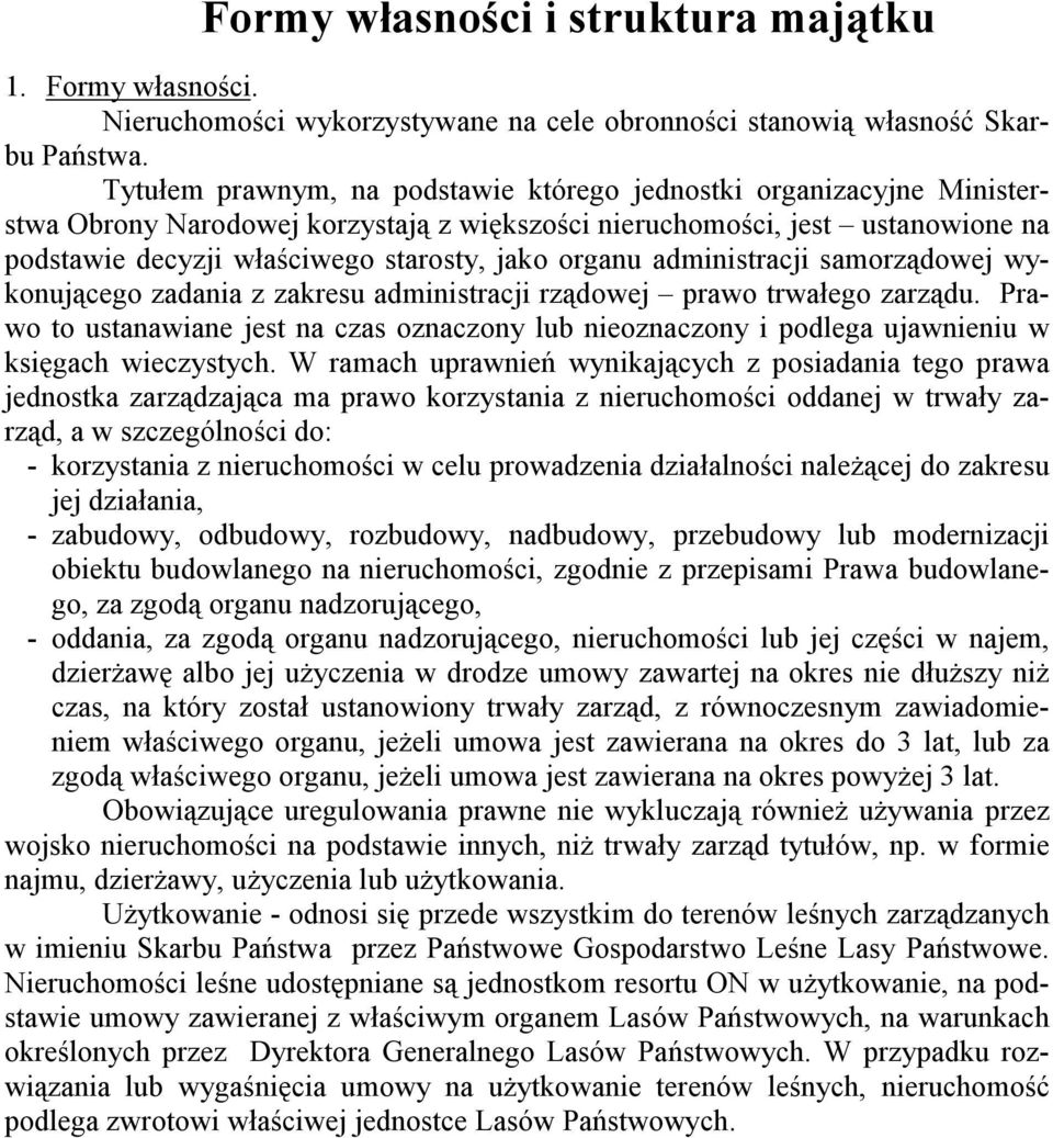 organu administracji samorządowej wykonującego zadania z zakresu administracji rządowej prawo trwałego zarządu.