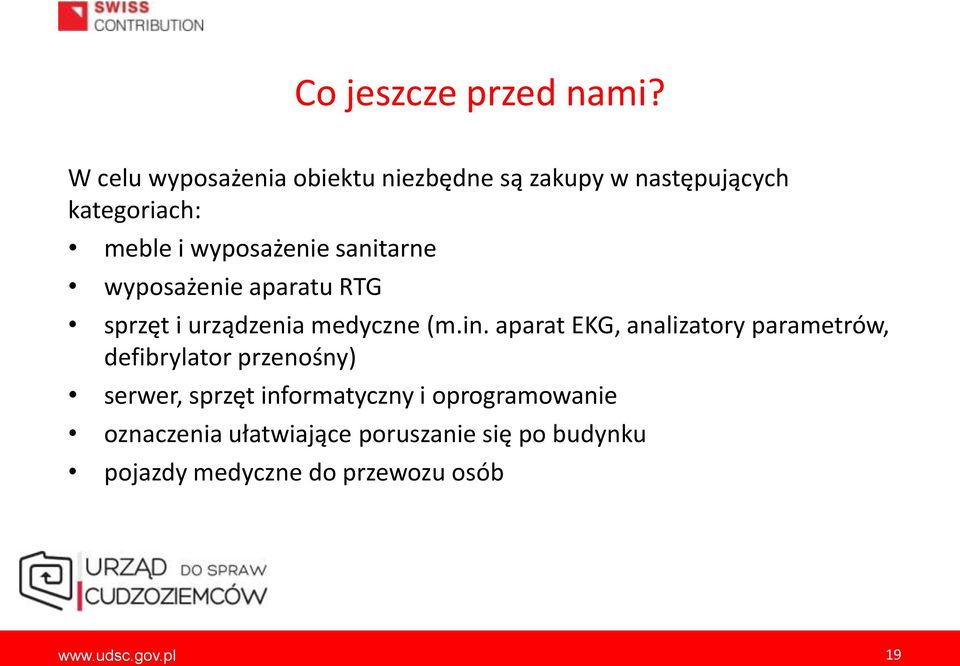 sanitarne wyposażenie aparatu RTG sprzęt i urządzenia medyczne (m.in.