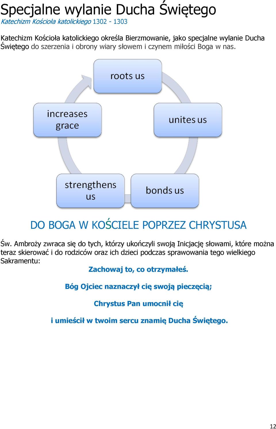 Ambroży zwraca się do tych, którzy ukończyli swoją Inicjację słowami, które można teraz skierować i do rodziców oraz ich dzieci podczas sprawowania