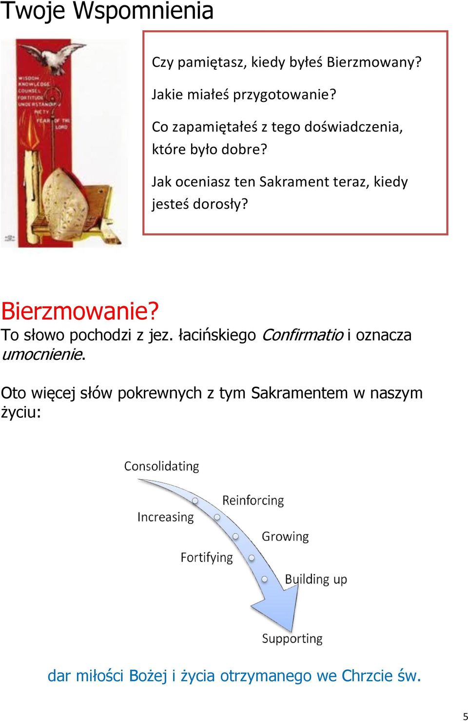Jak oceniasz ten Sakrament teraz, kiedy jesteś dorosły? Bierzmowanie? To słowo pochodzi z jez.