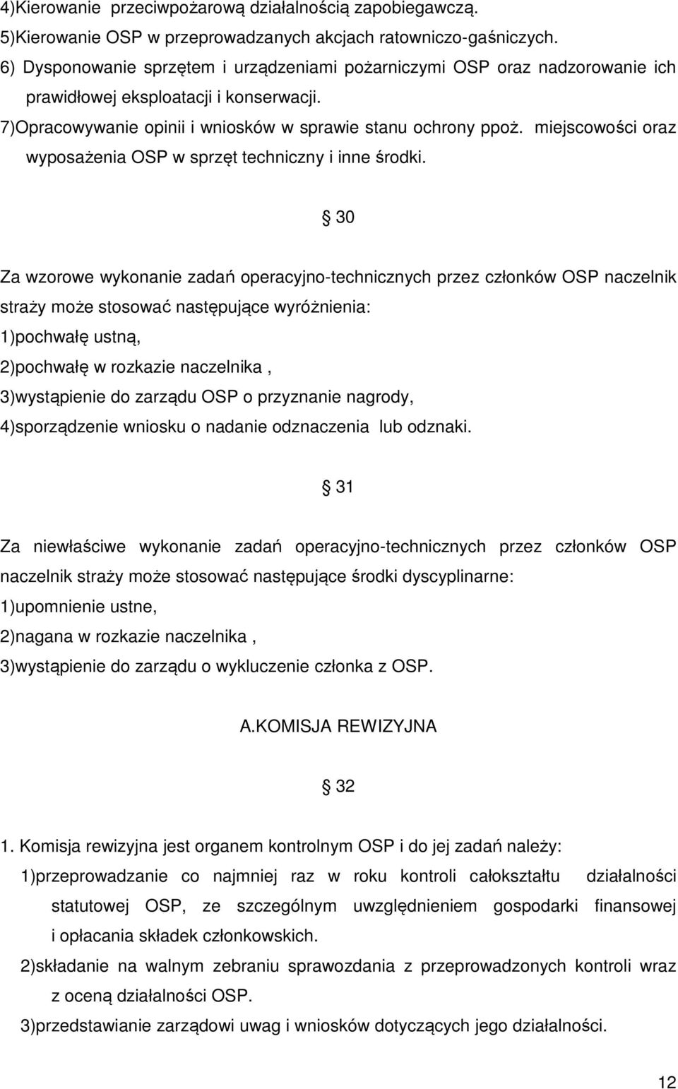 miejscowości oraz wyposażenia OSP w sprzęt techniczny i inne środki.